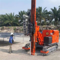 Ground solar pile driver for piling photovoltaic piles